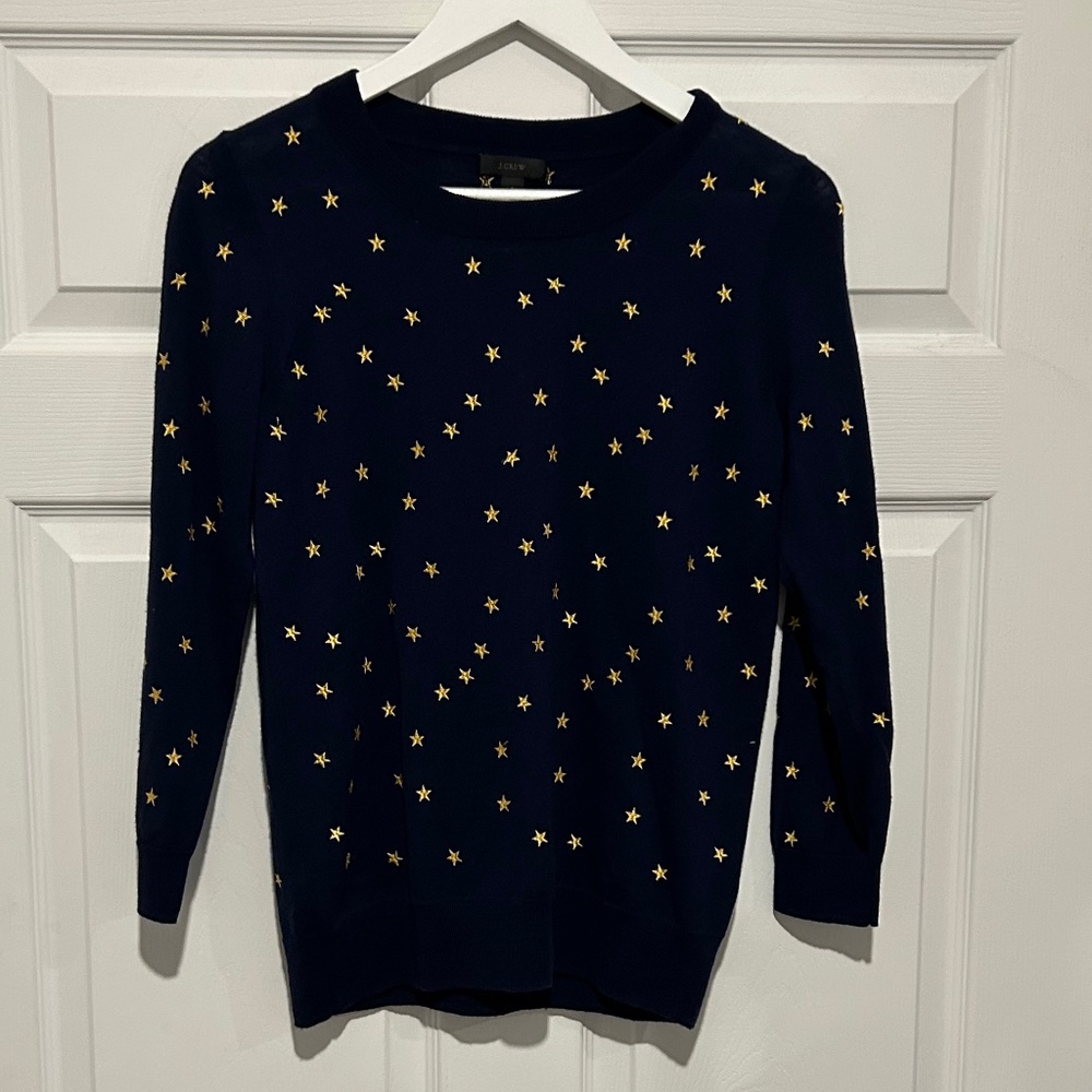 JCREW Navy Light Weight Stat Sweater
